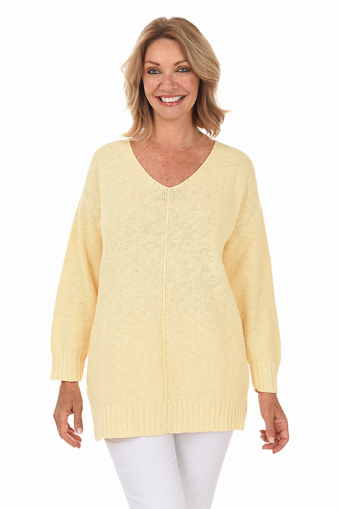 V-Neck Tunic Sweater Quick Fit