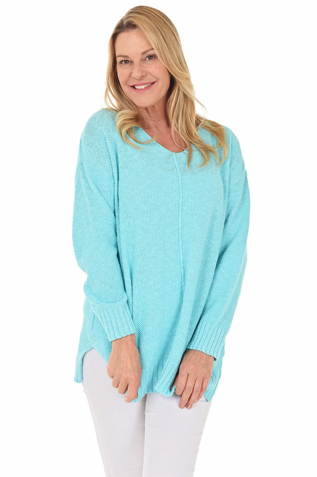 V-Neck Tunic Sweater Cozy Finish
