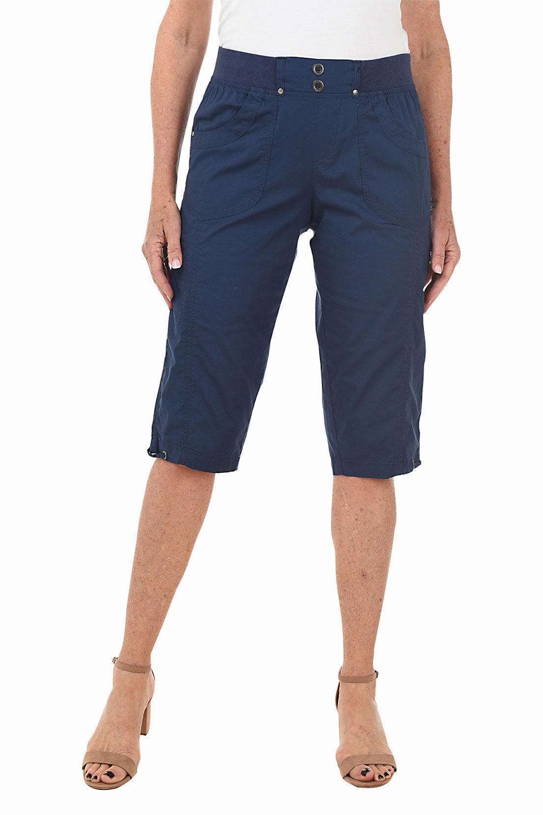 Travel Fit Valerie Pull-On Grommet Capri Pant