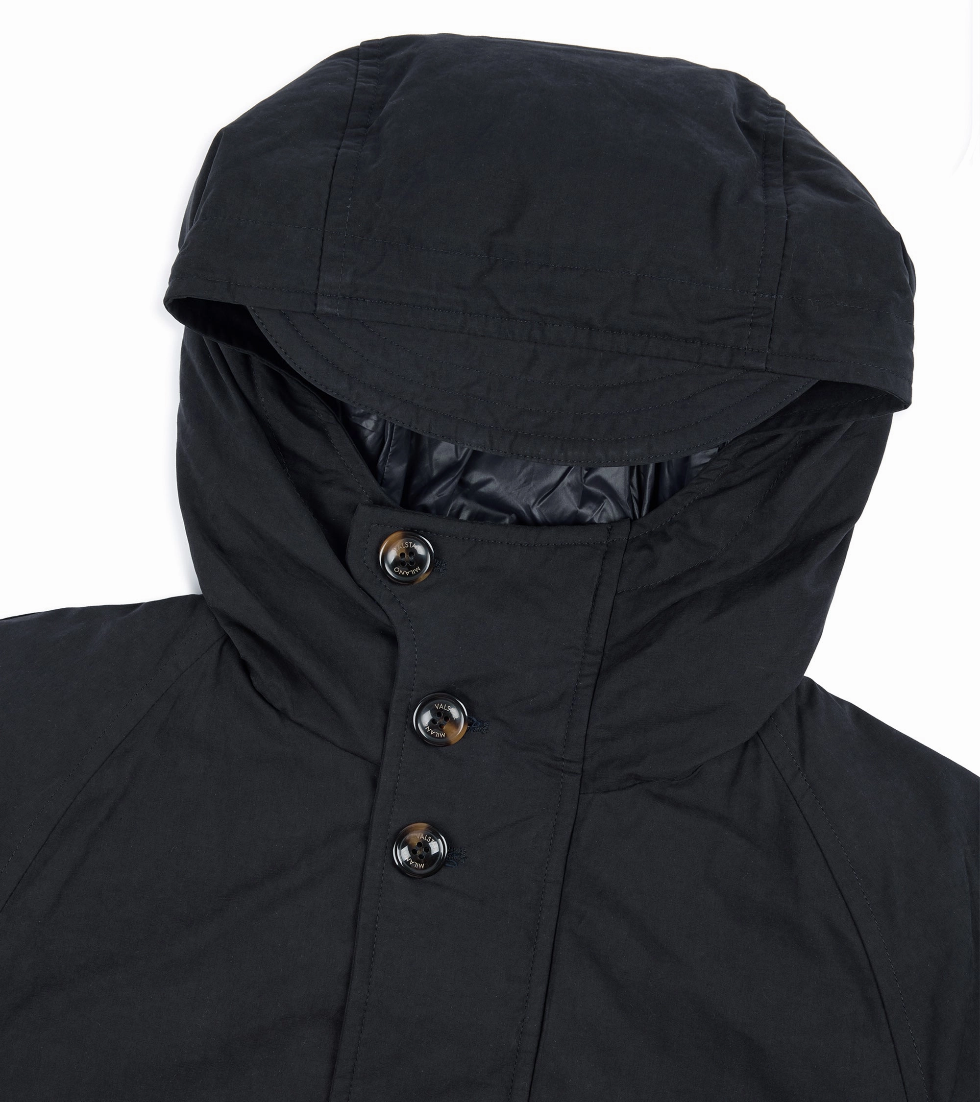 windproof Valstar Liam Waxed Cotton Goose Down Parka: Navy