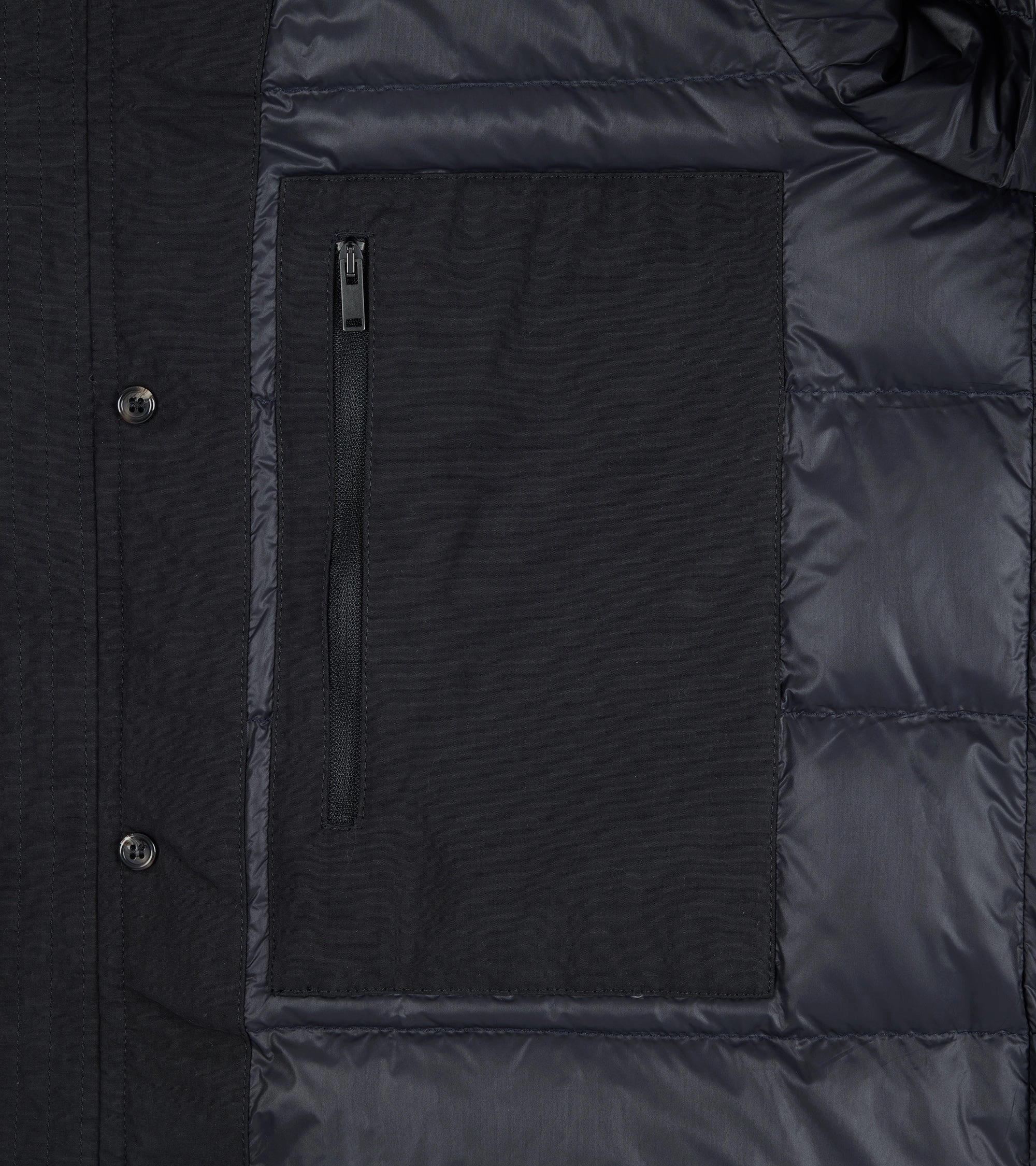 Valstar Liam Waxed Cotton Goose Down Parka: Navy Microfiber texture