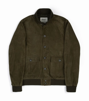 Clean Lines Strong Zip Valstar Valstarino Lined Suede Jacket: Moss Green
