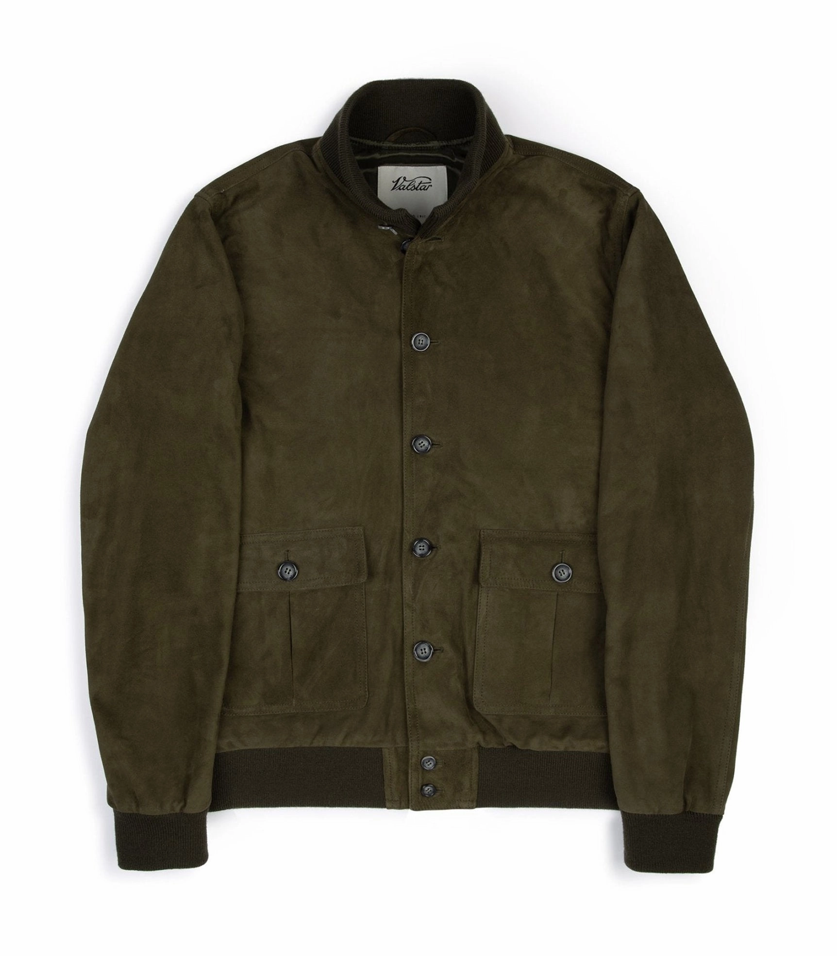 Clean Lines Strong Zip Valstar Valstarino Lined Suede Jacket: Moss Green