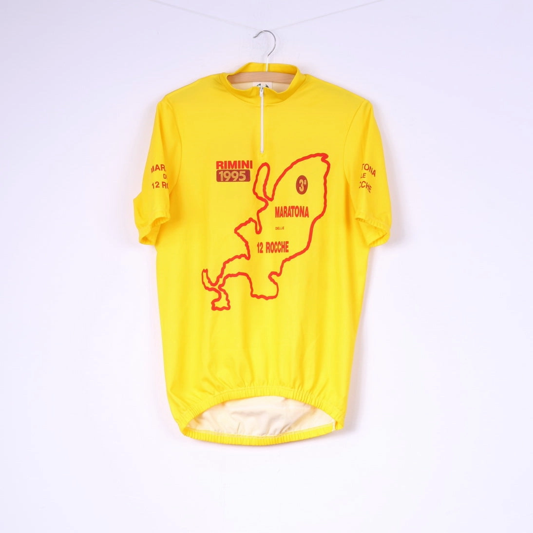VB Maratona delle 12 rocche Men XL Cycling Shirt Yellow Bike Short Sleeve Rimini 1995 Affordable accessibility