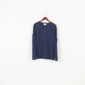 Brax & More Men XL Shirt  Navy Long Sleeve Crew Neck Sport Classic Top Quick Drying