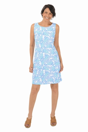 Blue Coral UPF50  Sleeveless Shift Dress Basic Warm