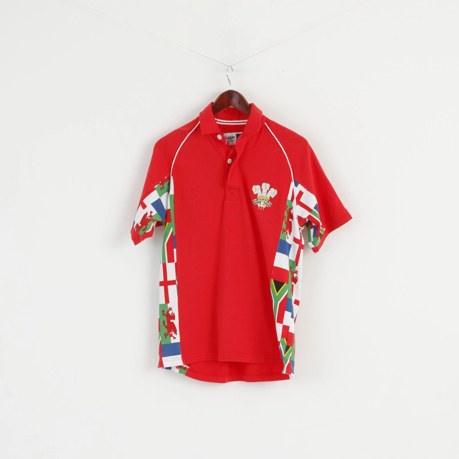 Cotton Traders Men S Polo Shirt Red Cotton Welsh WRU CYMRU Rugby Top Premium Comfort Timeless Look