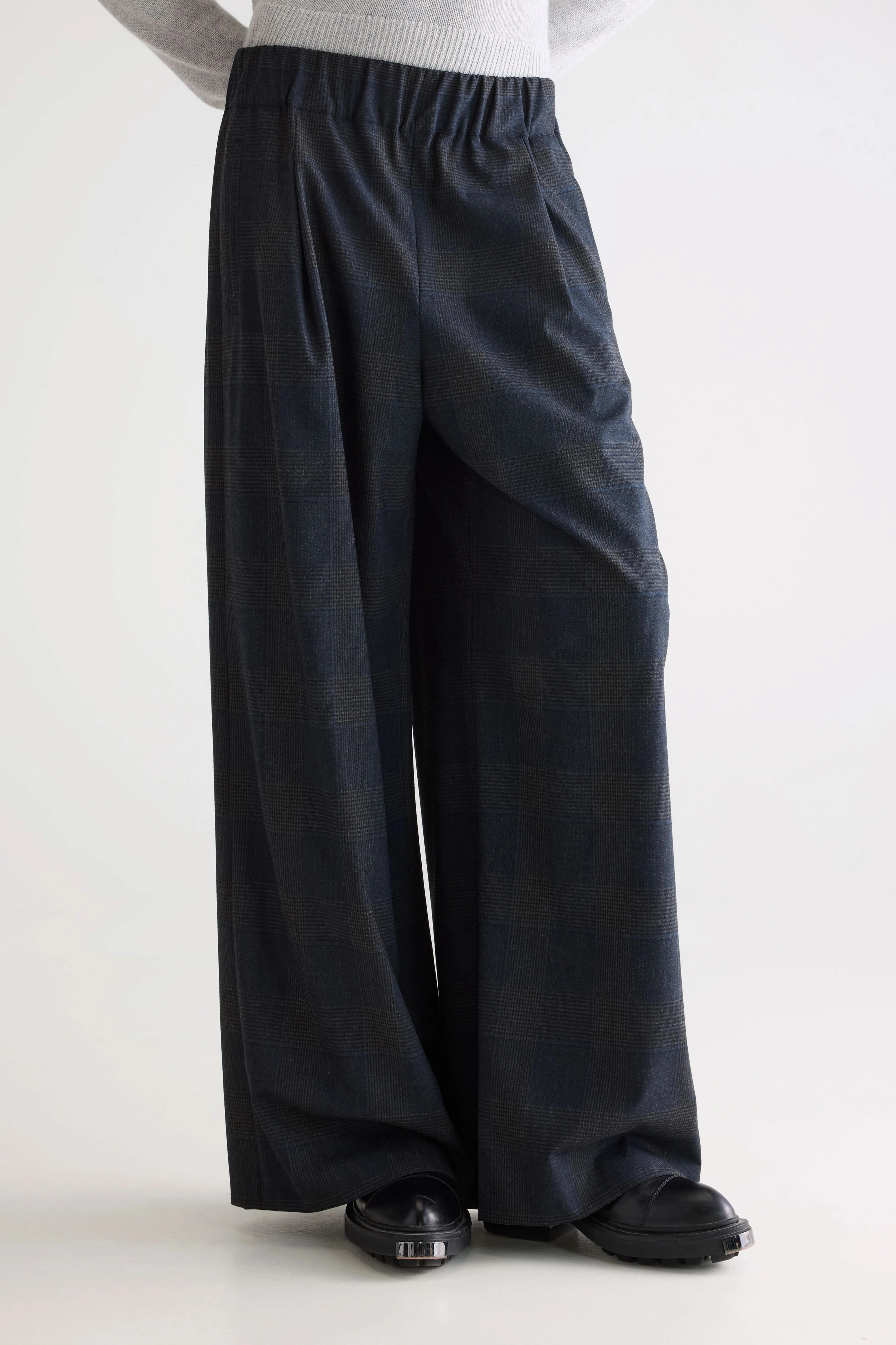Vespa wide trousers (252 / W / CHECK A) Bi Stretch Fabric Freedom Fit