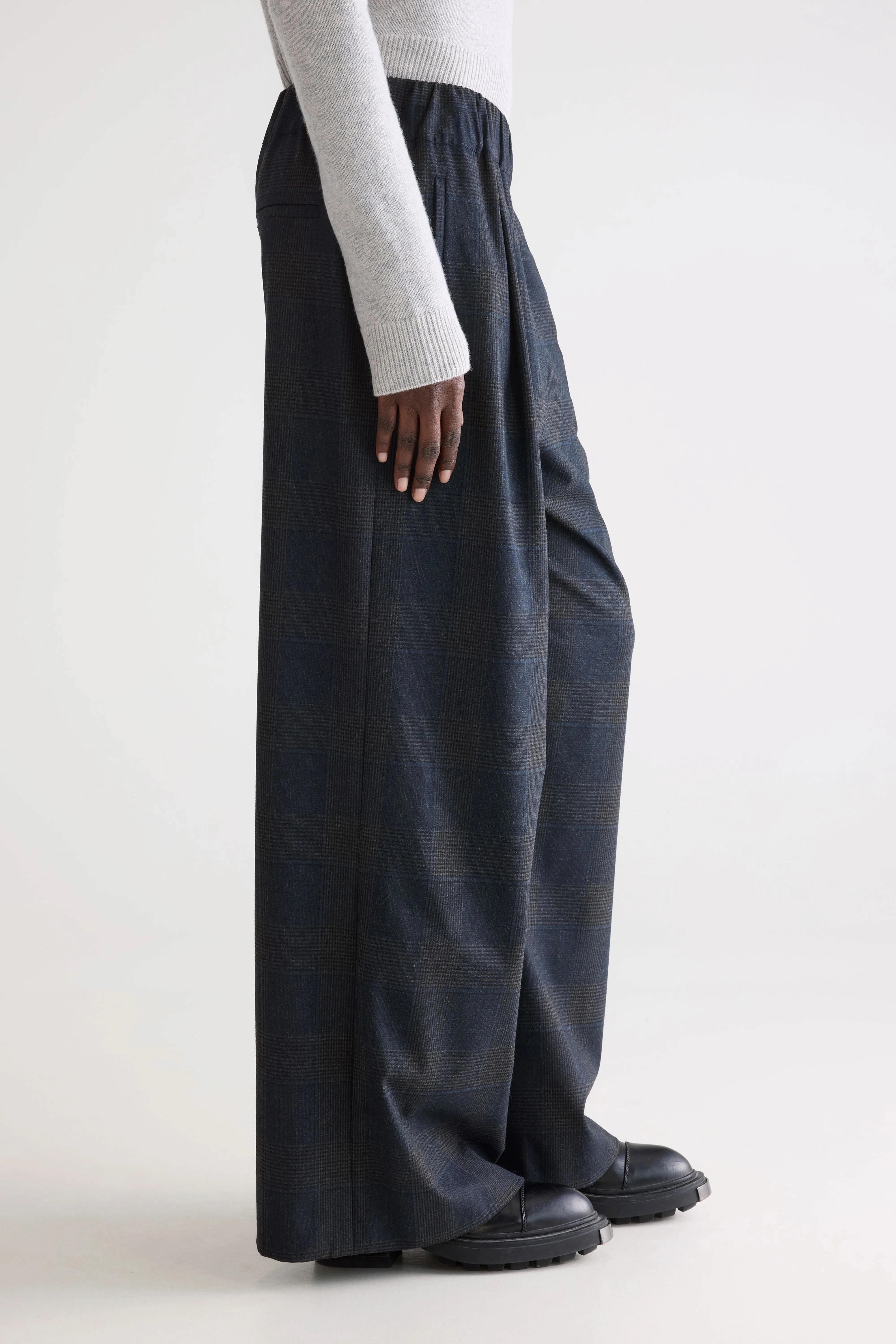 Chilly Weather Wear Reinforced Seams Vespa wide trousers (252 / W / CHECK A)