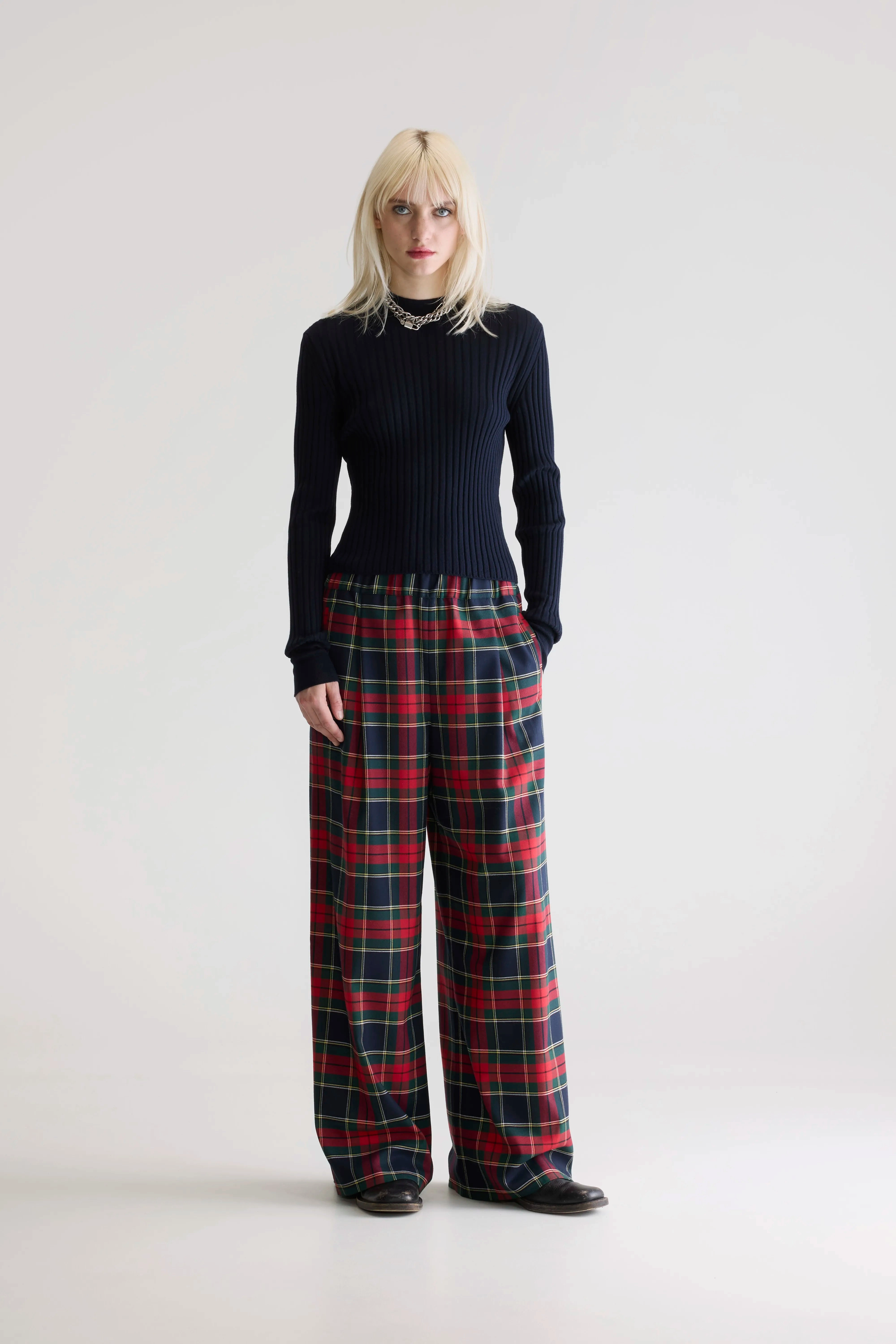 Vespa wide trousers (252 / W / CHECK B) TaglessComfort Quick Pack