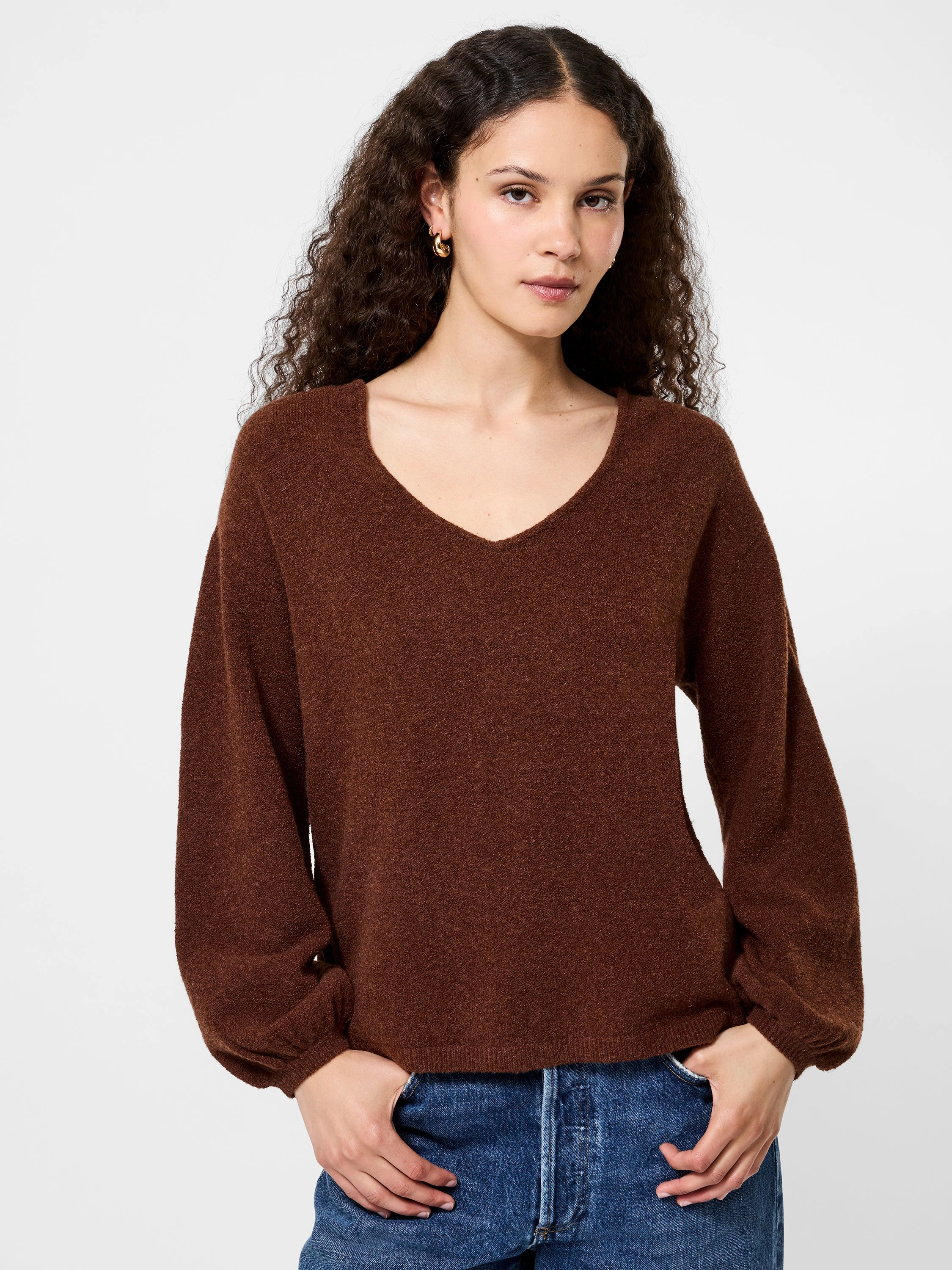 Vhari Knit V-Neck Pullover MoistureWicking Texture