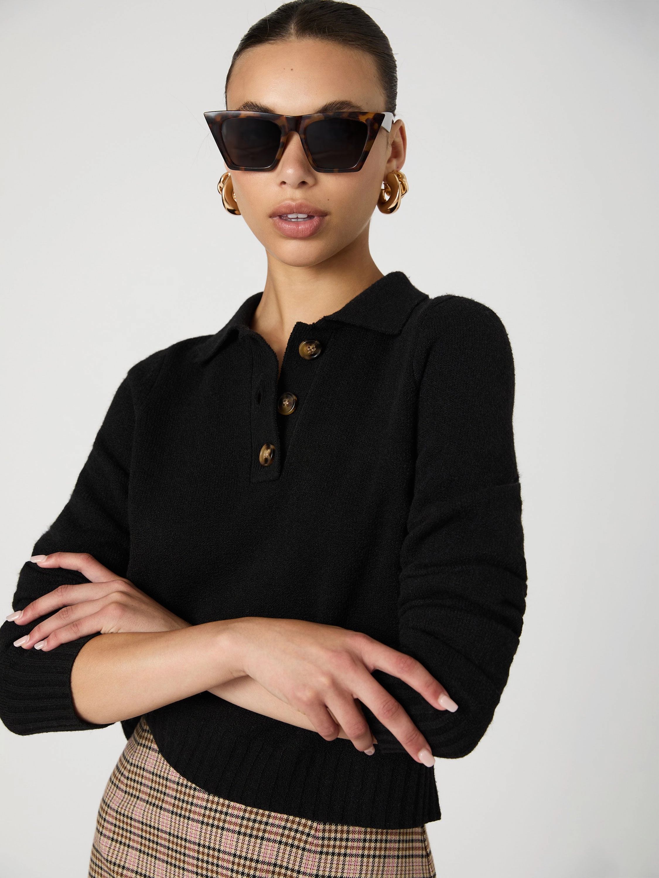 Vhari Long Sleeve Polo Sweater Odor Resistant Treatment