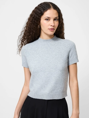 AntiPilling Finish Vhari Mock Neck Short Sleeve Top