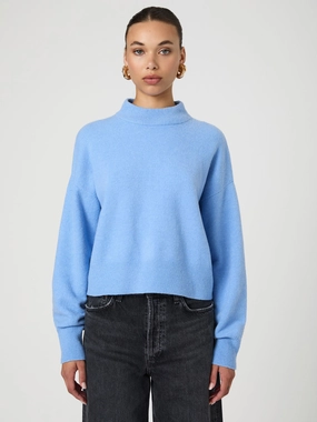 Vhari Mock Neck Sweater Knit Reinforced Edges Fashion Layer