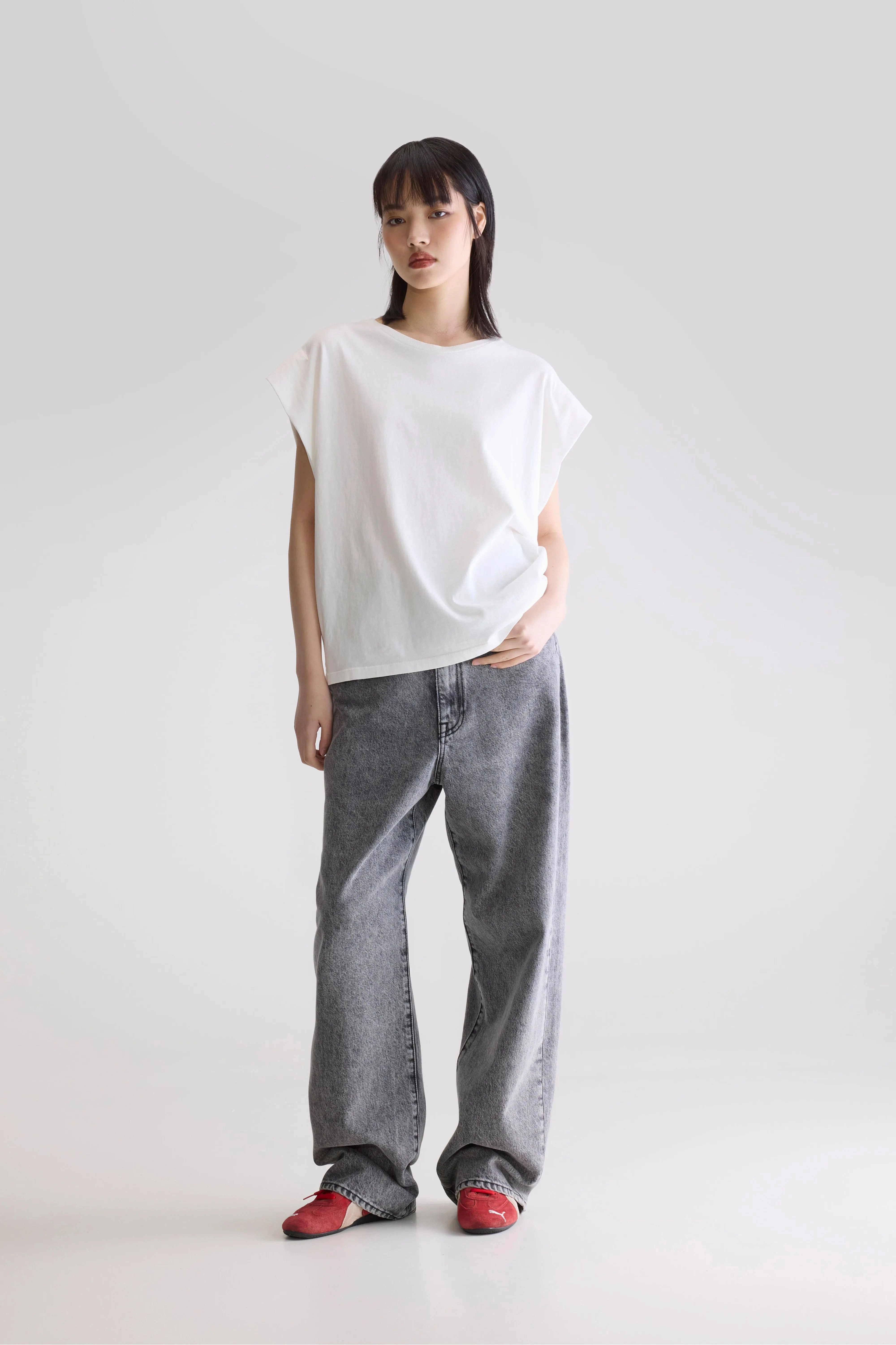 Contrast Stitching Warm Essentials Vice crew-neck t-shirt (252 / W / CASPER)