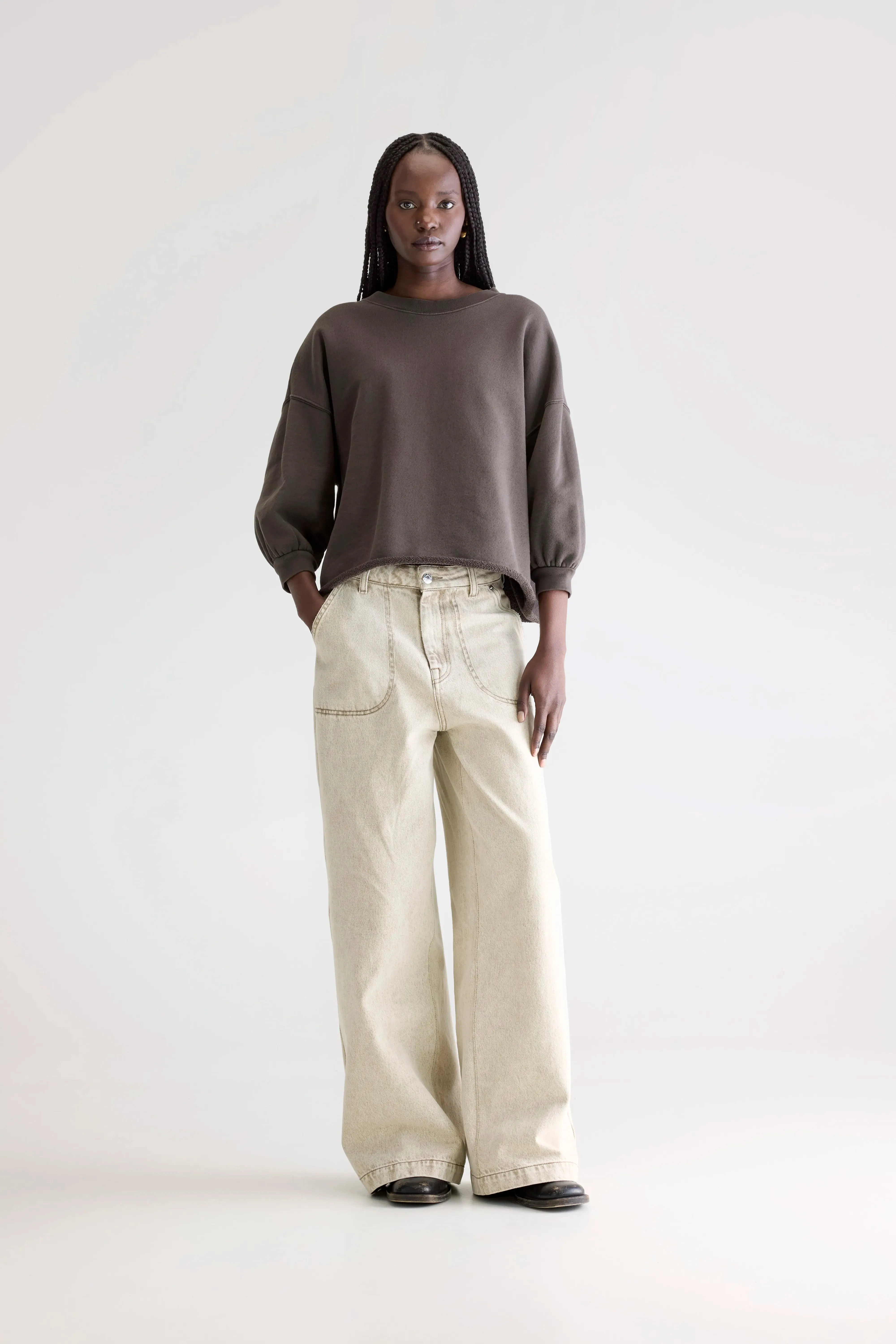 All-Season Wear Comfy Look Vicske crewneck sweatshirt (252 / W / DARK ROAST)