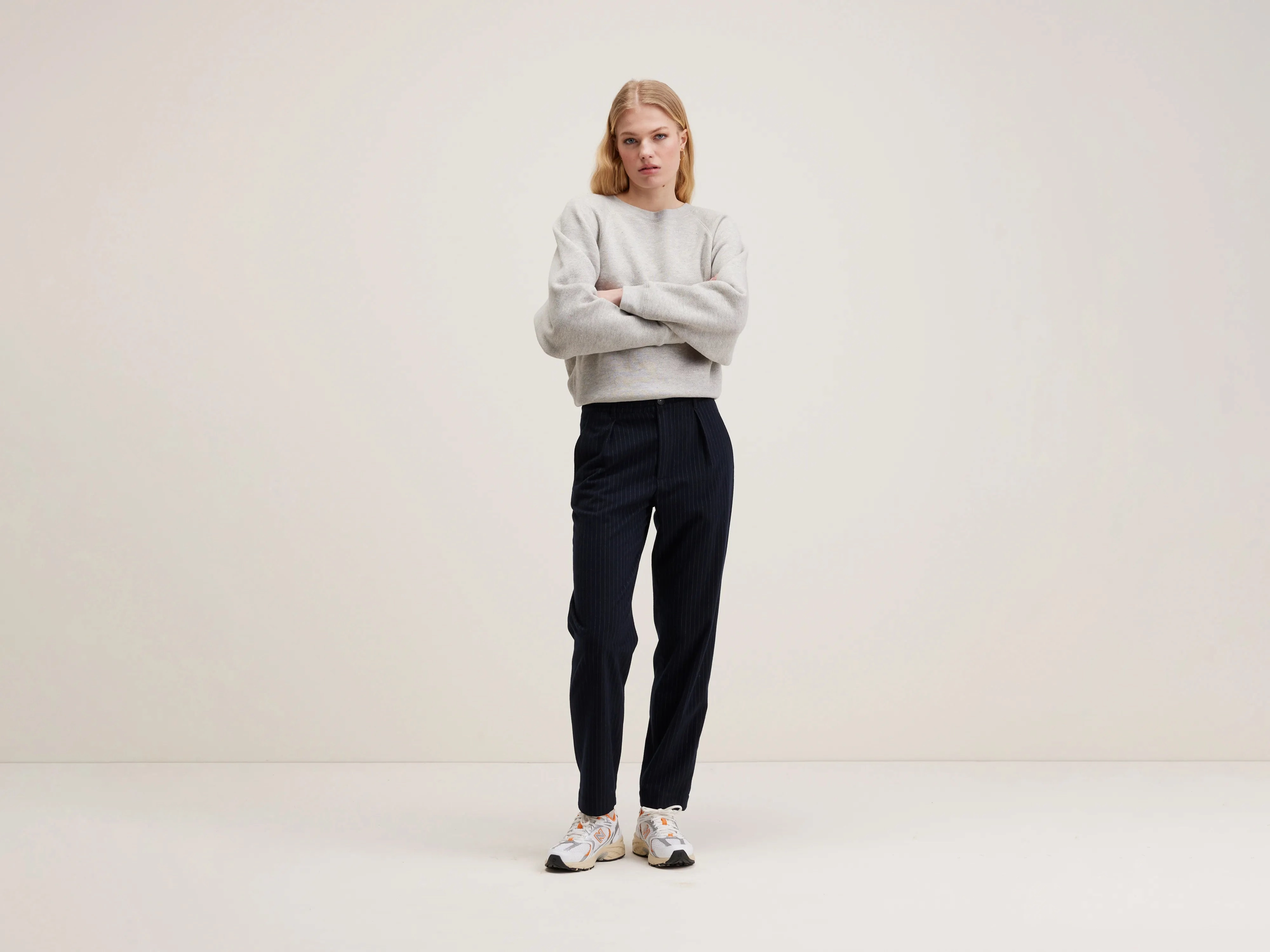 Villa pleated trousers (242 / W / STRIPE A) Quick Comfort Timeless Appeal