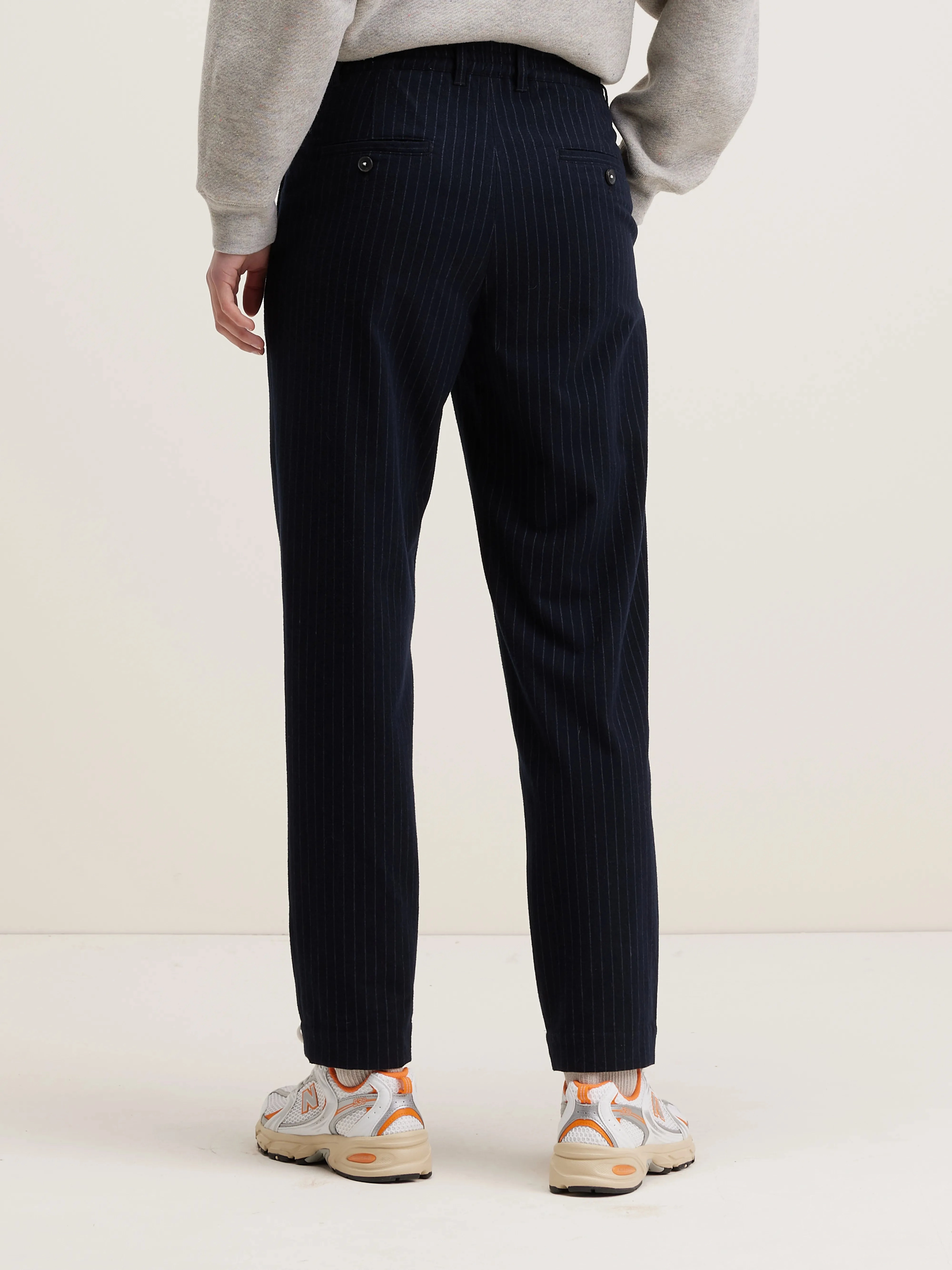 Villa pleated trousers (242 / W / STRIPE A) Quick Access Pockets