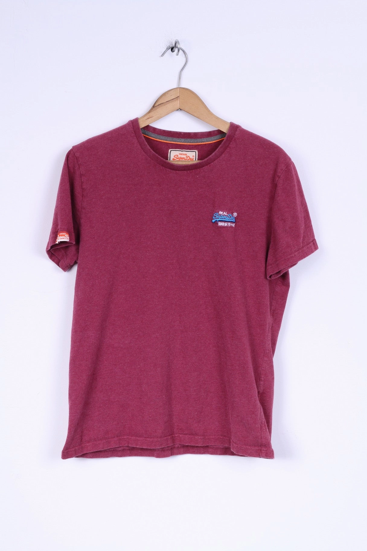 Flexible Comfort in demand Vintage Superdry Mens L (S) T-Shirt  Burgundy Cotton Universal Tee Shirt