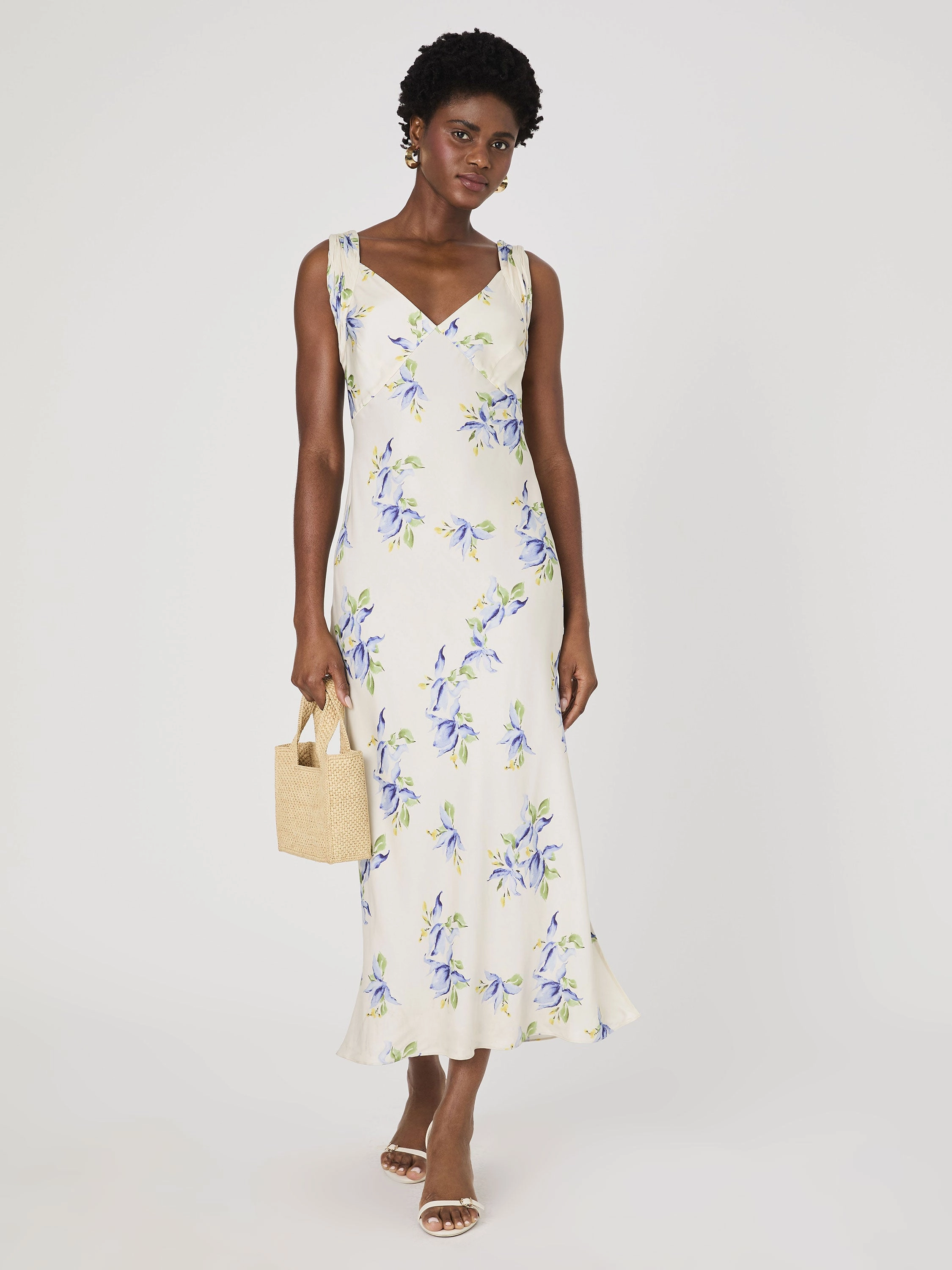 Gentle Flow Vivian Ennis Satin Midaxi Dress