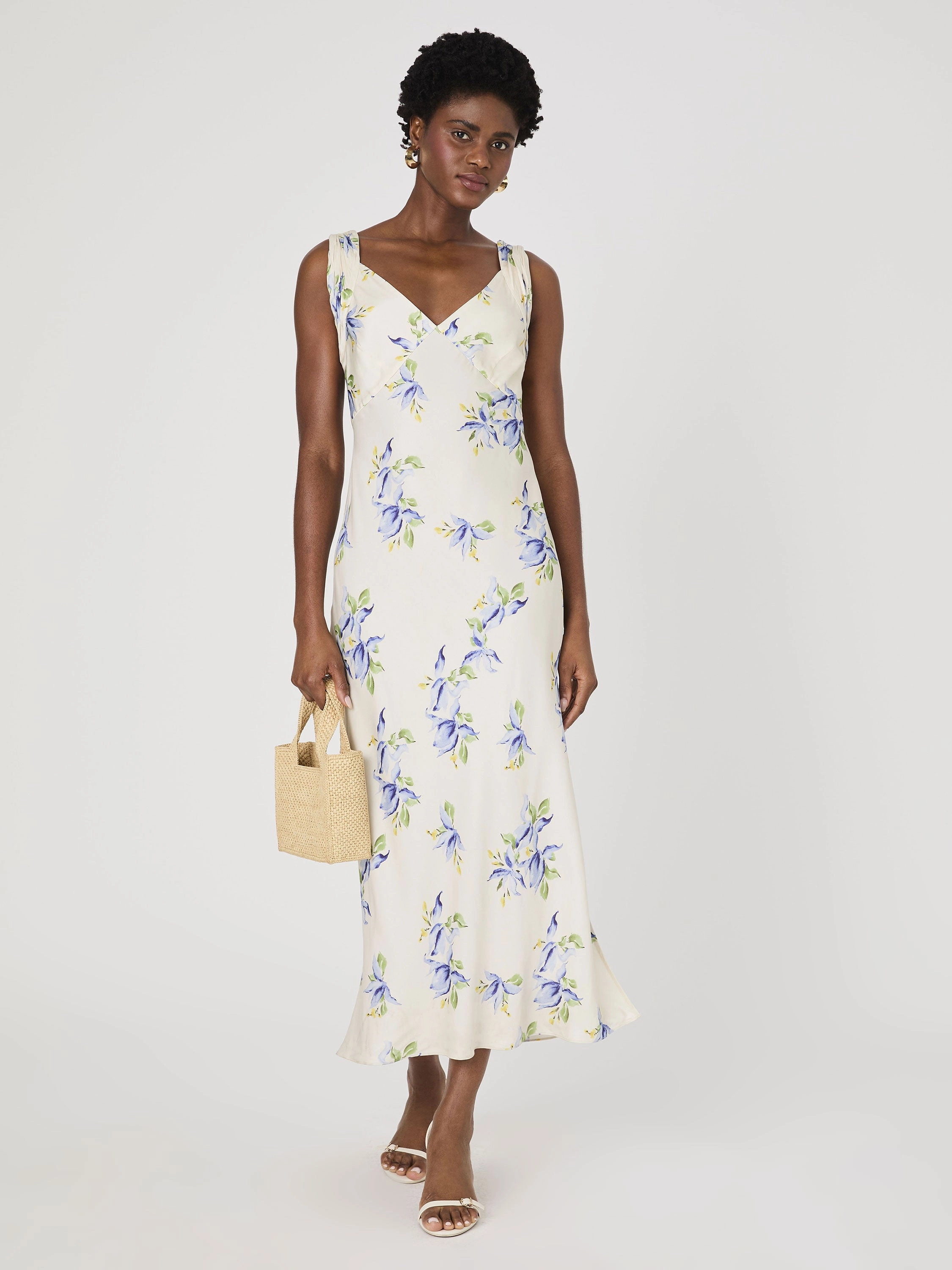 Moment Soft Vivian Ennis Satin Midaxi Dress