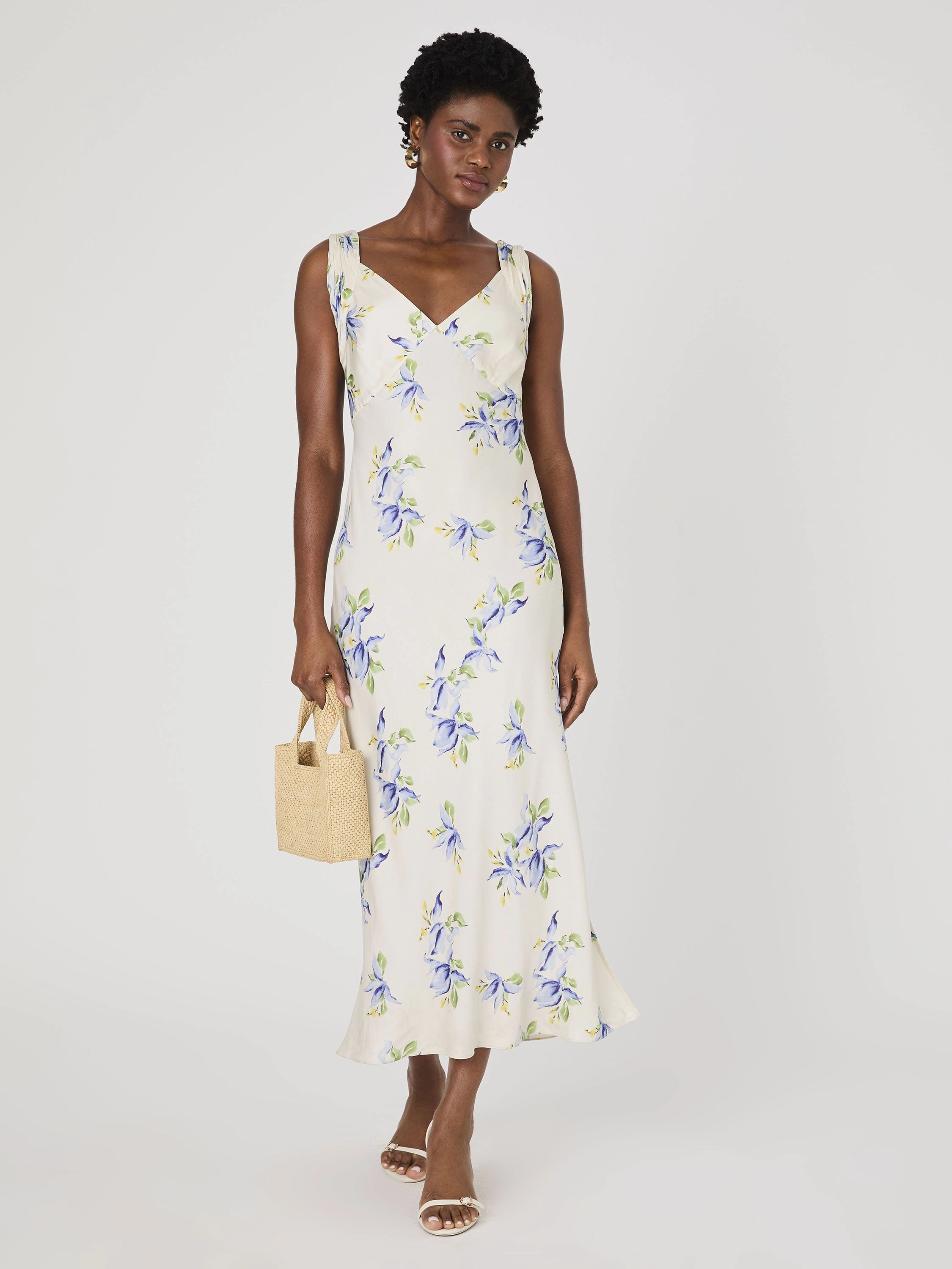 Vivian Ennis Satin Midaxi Dress Soft Drape