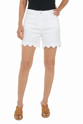 Waffle Texture Scalloped Short Travel Comfort Lounge Fit