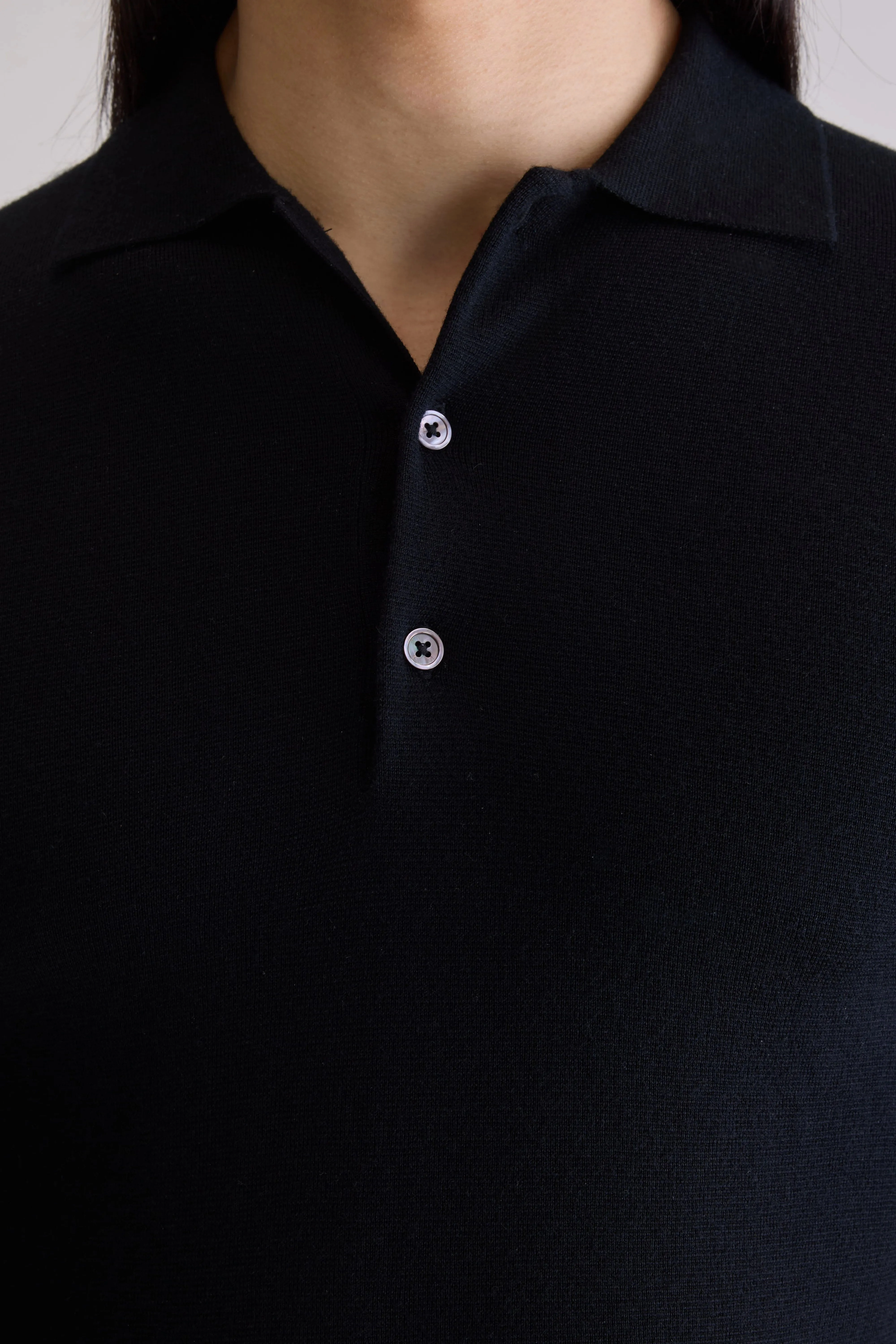 Functional Drape Dynay slim polo sweater (252 / M / BLACK)