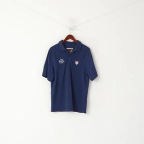 Active Layering Weekend Comfort Wear Warrior Men L Polo Shirt Navy Legacy Detailed Buttons Classic Jersey Top