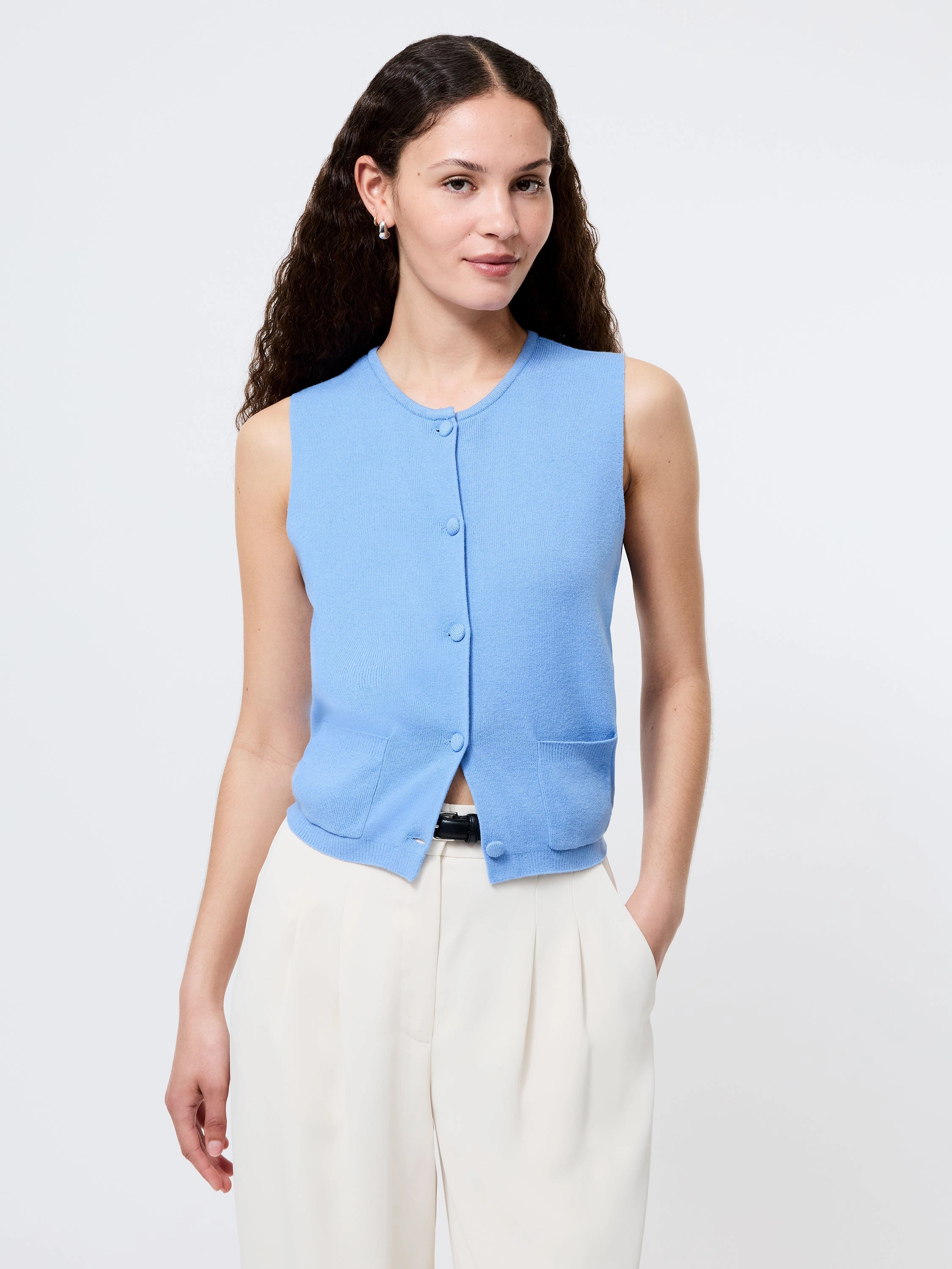 Cosysoft Knit Vest Reinforced Neckline Crew Neckline