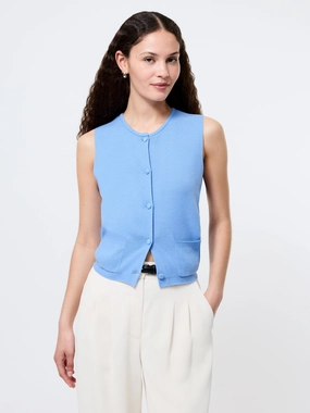 Cosysoft Knit Vest Reinforced Neckline Crew Neckline