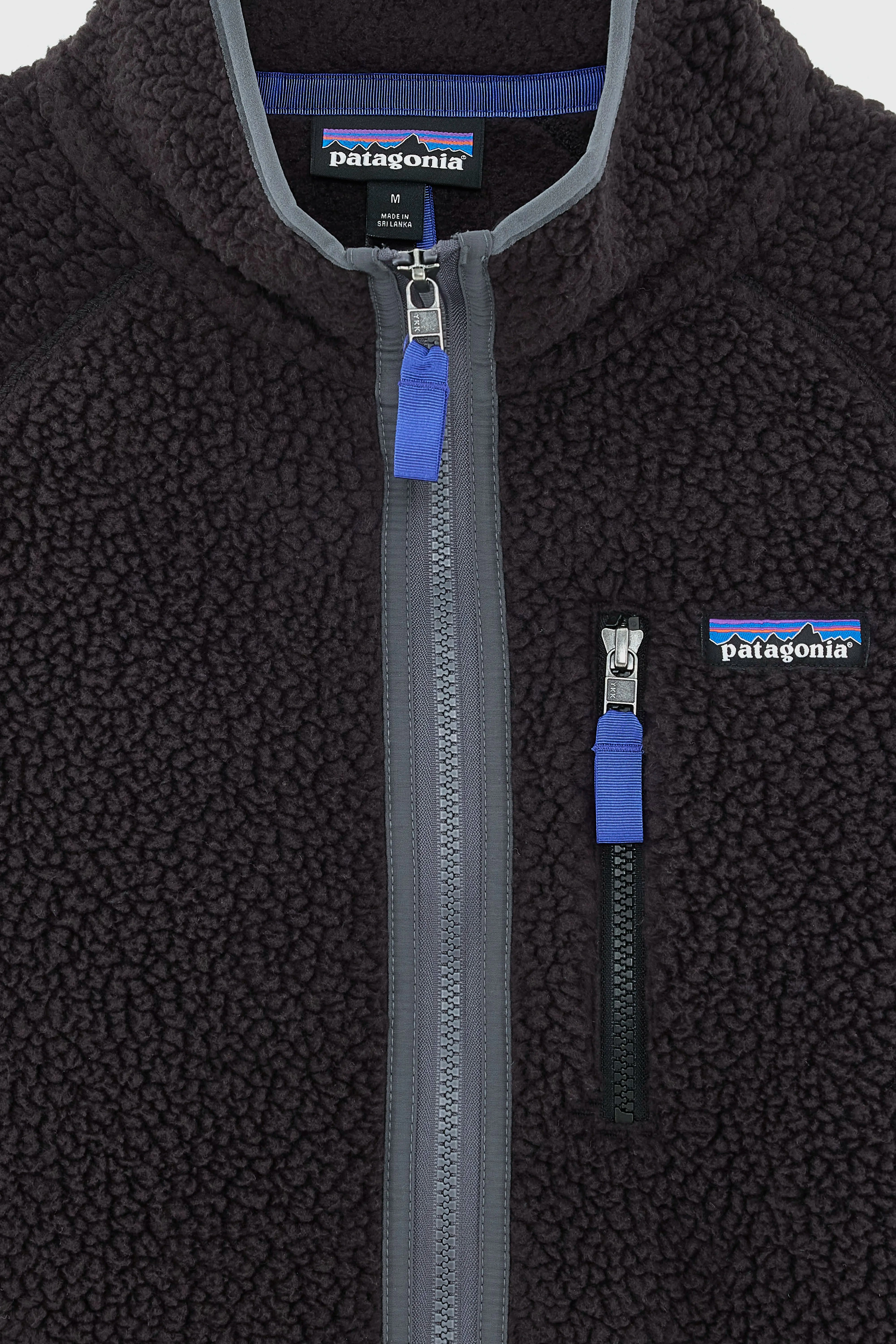 No Collar Men's Retro Pile Fleece Jacket  (252 / M / BLACK)