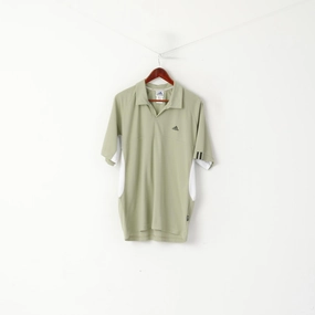 Wrinkle Resistant Cloth Adidas Men 52 L Polo Shirt Beige Vintage 2001 Climalite Short Sleeve Sport Top