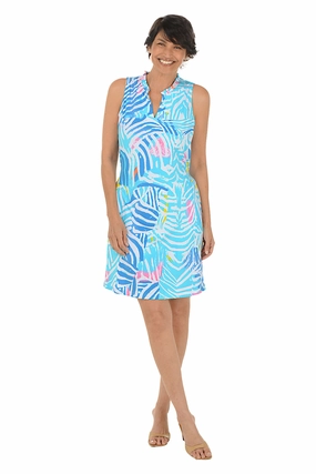 Grass Soft Street Ease Wendy Ruffle Neck Sleeveless Dress