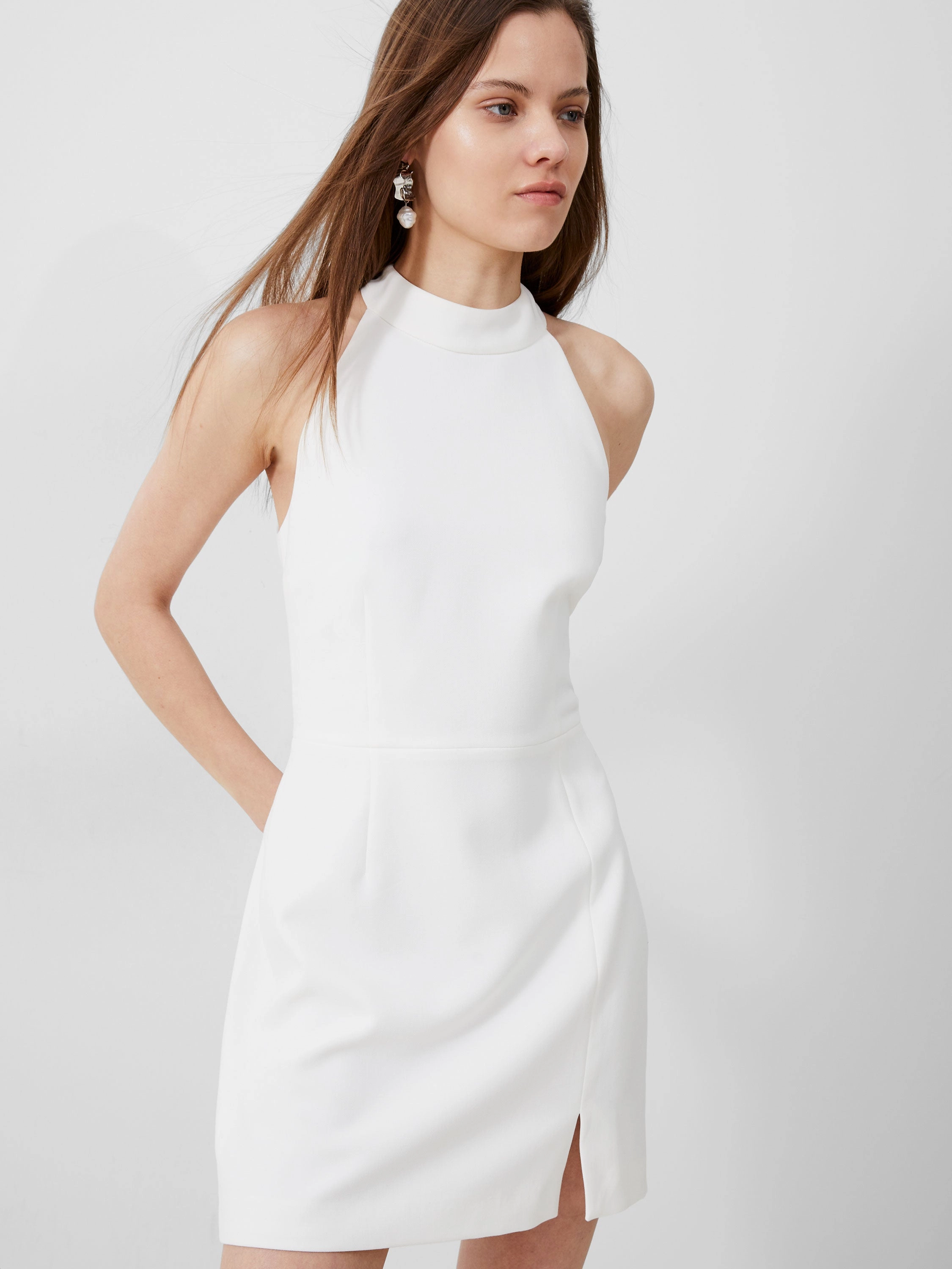 Whisper Racer Neck Dress Sleek Presence Timeless fitted silhouette