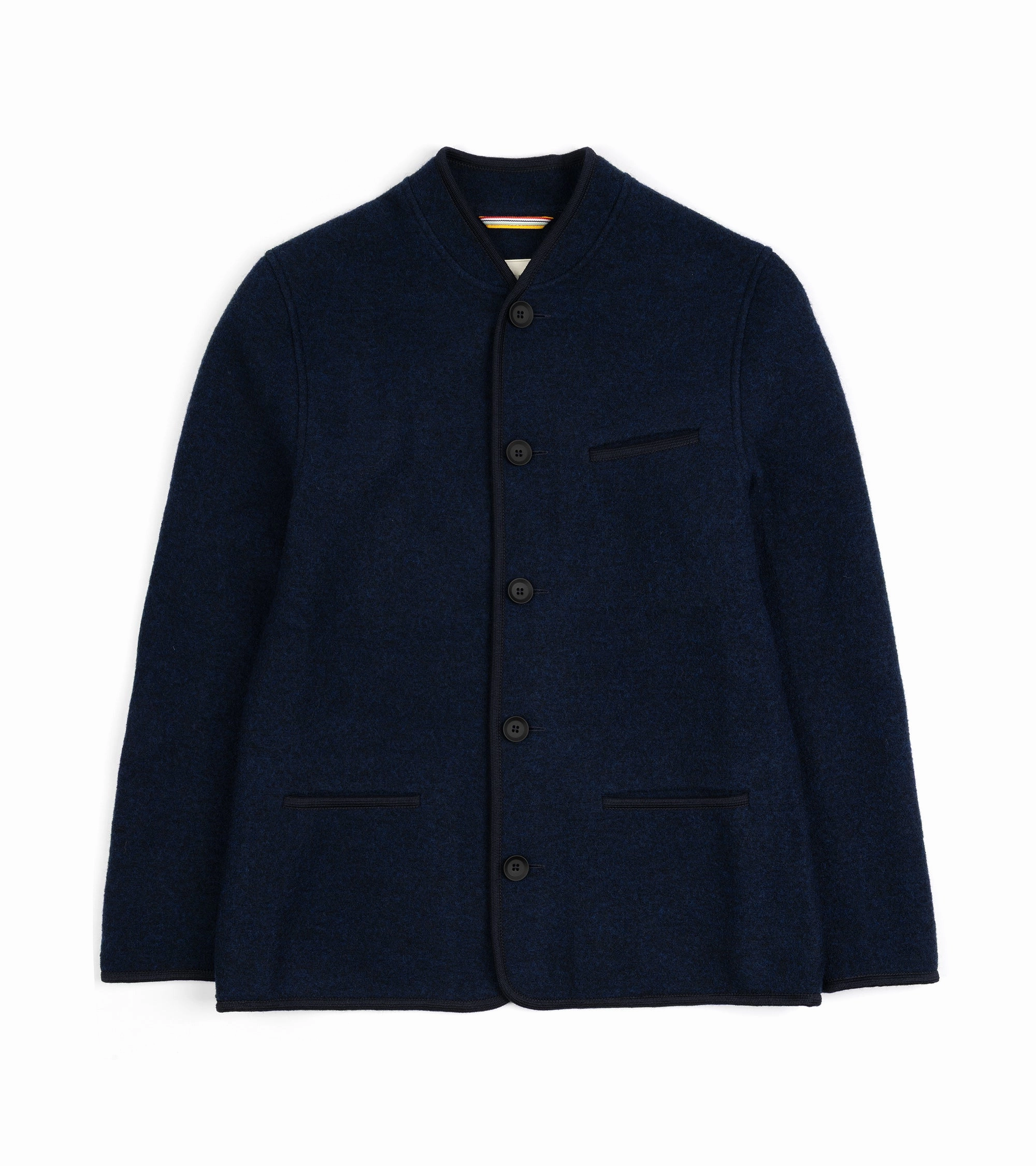 Alpe Piano Francesco Felted Wool Jacket: Navy Hidden Zipper