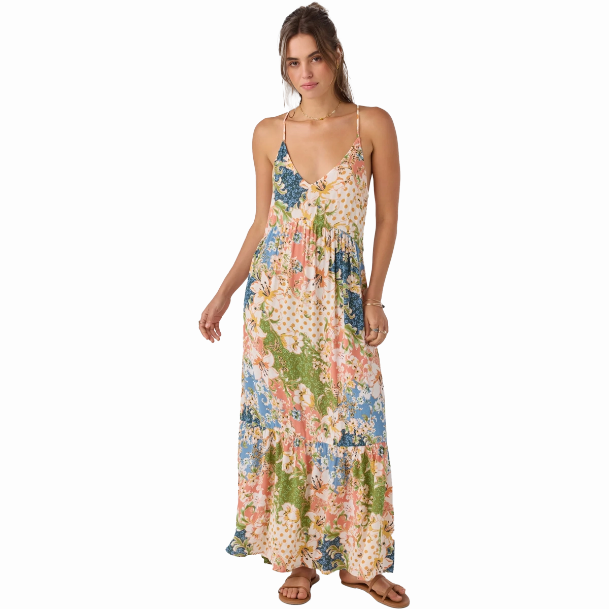 Light Sheen Earthy Hue Women's Anica Maxi Dress