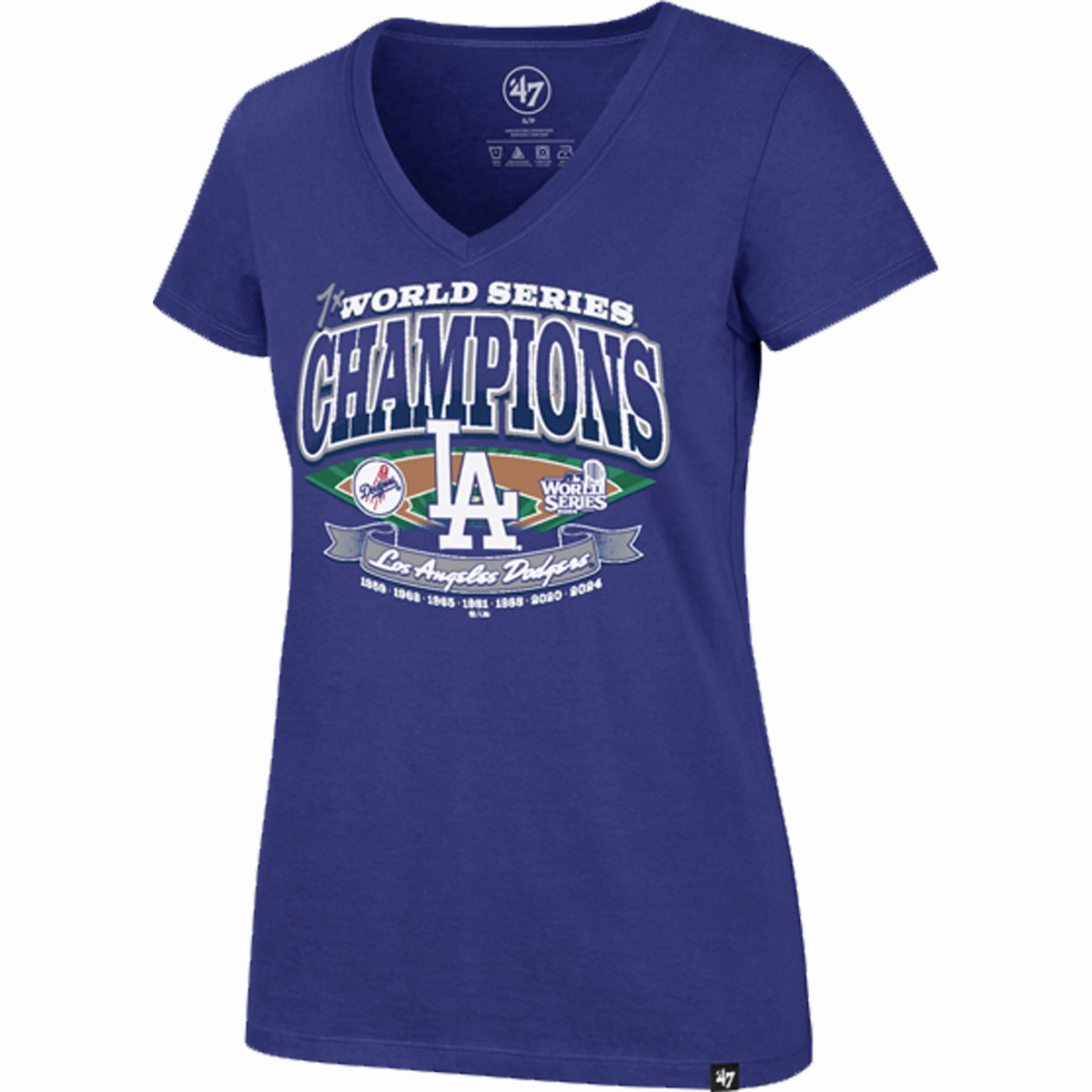 Performance Comfort Women's Dodgers Playoff Ultra Rival V-Neck Tee