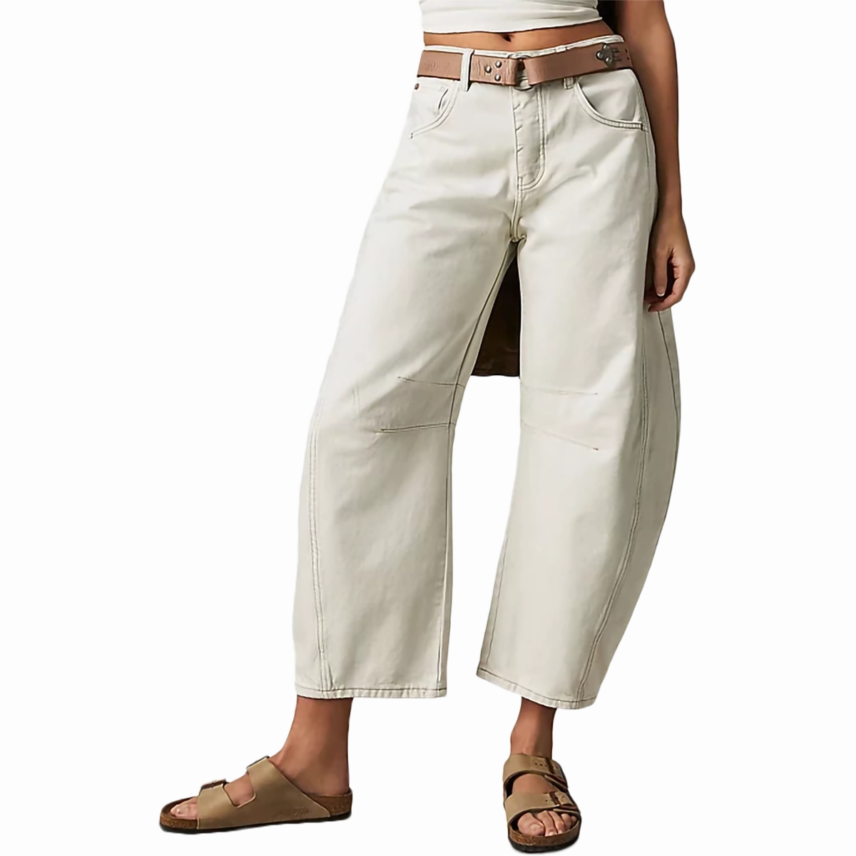 Women's Good Luck Mid Rise Barrel Jeans Stretchable