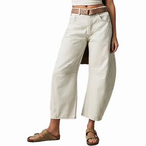 Women's Good Luck Mid Rise Barrel Jeans Stretchable