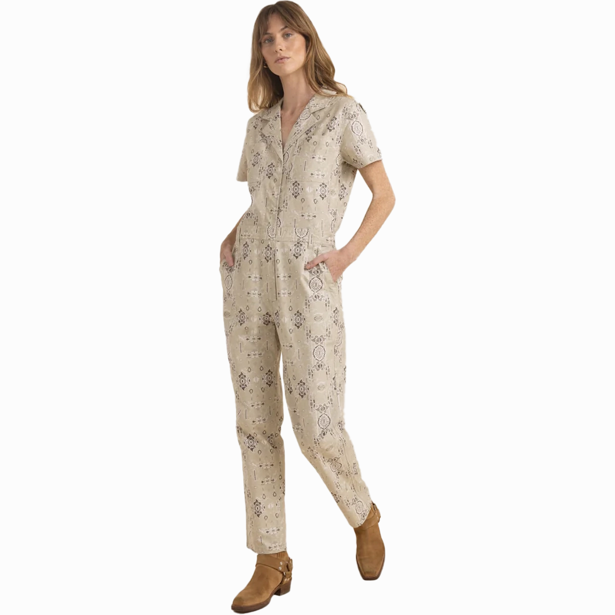 Women's Layover Short Sleeve Jumpsuit Adjustable drawstring AdjustableTabs