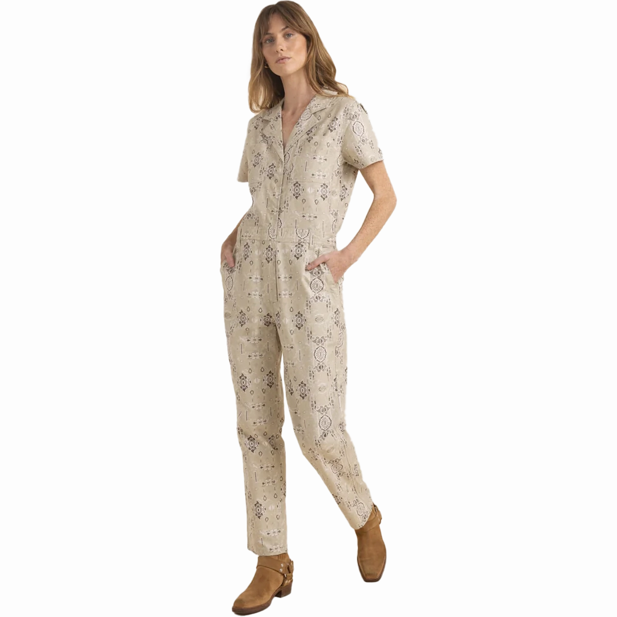 anti slip grip Women's Layover Short Sleeve Jumpsuit