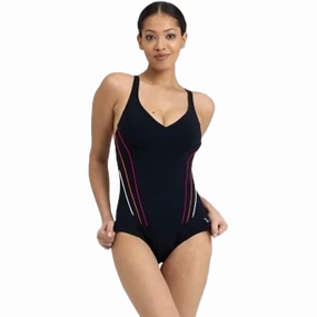 Women's Marina Eye Back One Piece Anti Chafing Seams Rubberless Elastic Edging