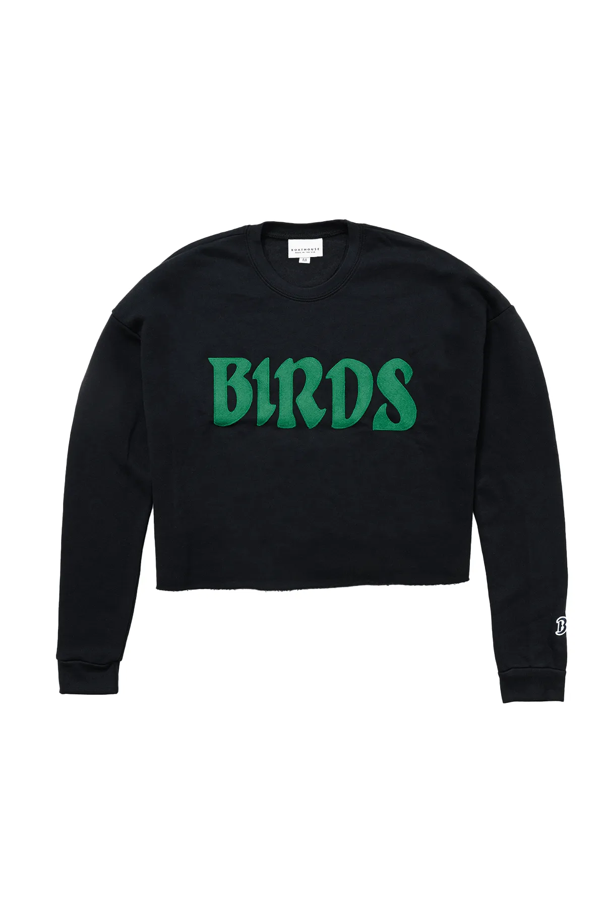 Women's Birds Felt Cropped Sweatshirt Beach Vacation