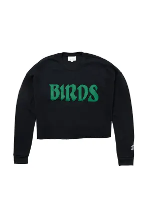 Active Outfit Women's Birds Felt Cropped Sweatshirt