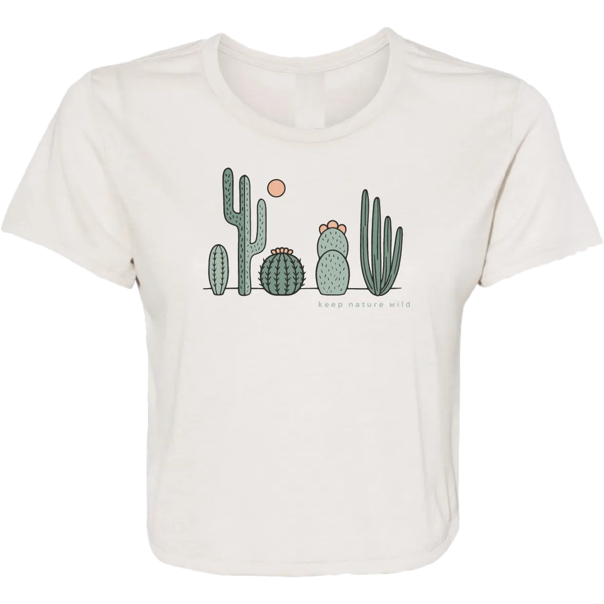 Adjustable Hem Women's Cactus Friends Cropped Tee