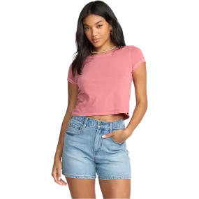 polo neck Layerable Look Women's Daily Tee Short Sleeve Knit