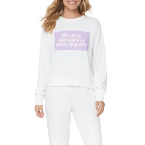 Women's Happy Crop Sweatshirt Relaxed Fit Hoodie product bag functionality