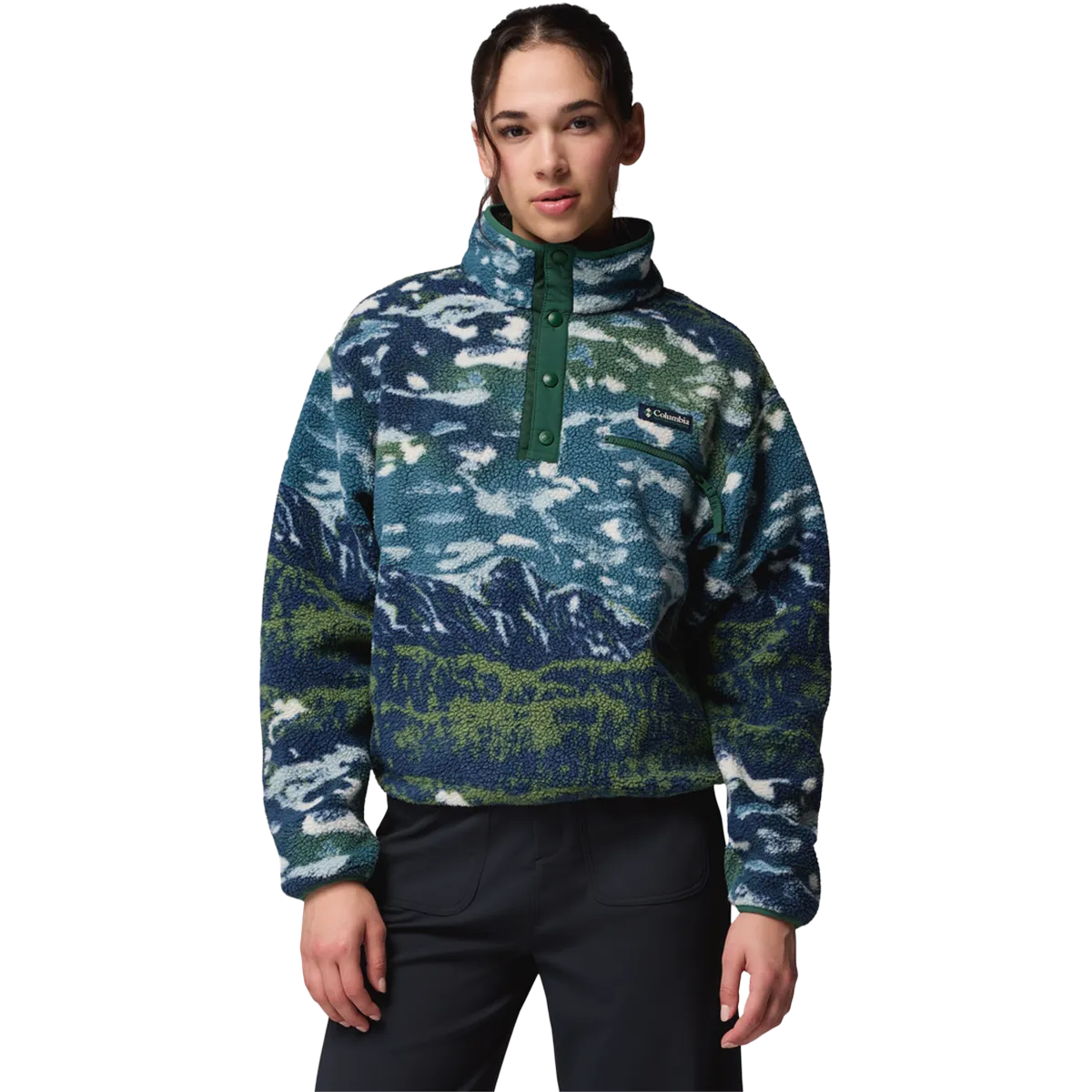 Women's Helvetia II Printed Crop 1/2 Snap Pullover Water Repel