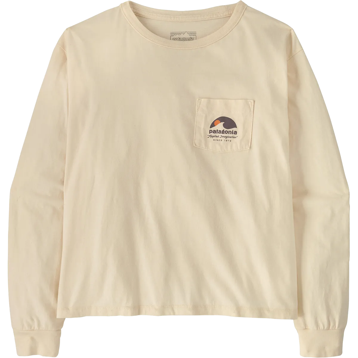 Women's Long Sleeve Applied Imagination Easy-Cut Organic Pocket T-Shirt All Weather Wear